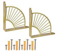 Chstarina Support Equerre Murale,Équerres Étagère de Fixation Murale Support Etageres Murales Triangle Équerre Étagere Murale Equerre Murale Support d’Étagère pour Tablette Murale en Bois (D'or)