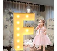 CHSUFBTY Grandes Lettres Néon, Adaptées Aux Baptêmes de Bébé, Aux Fêtes d'anniversaire, Aux Mariages Et Aux Cérémonies de Fiançailles, Panneaux de Mousse DIY Prédécoupés.(F,70cm/28in)