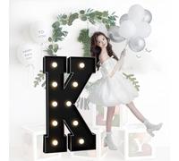 CHSUFBTY Grandes Lettres Néon en Mosaïque for la Décoration, Ensembles de Panneaux de Mousse Prédécoupés Adaptés Aux Anniversaires, Aux Mariages Et Aux Anniversaires de Bébé(K,100cm/40in)