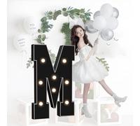 CHSUFBTY Grandes Lettres Néon en Mosaïque for la Décoration, Ensembles de Panneaux de Mousse Prédécoupés Adaptés Aux Anniversaires, Aux Mariages Et Aux Anniversaires de Bébé(M,120cm/47in)
