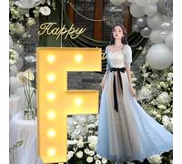 CHSUFBTY Lettres Géantes en Mosaïque Au Néon, Adaptées Aux Fêtes d'anniversaire, Aux Baby Showers, Aux Fêtes de Retour À la Maison, Aux Décorations de Mariage, Aux Grandes Lettres.(F,70cm/28in)