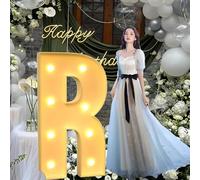CHSUFBTY Lettres Géantes en Mosaïque Au Néon, Adaptées Aux Fêtes d'anniversaire, Aux Baby Showers, Aux Fêtes de Retour À la Maison, Aux Décorations de Mariage, Aux Grandes Lettres.(R,120cm/47in)