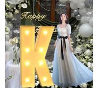 CHSUFBTY Lettres Géantes en Mosaïque Au Néon, Adaptées Aux Fêtes d'anniversaire, Aux Baby Showers, Aux Fêtes de Retour À la Maison, Aux Décorations de Mariage, Aux Grandes Lettres.(K,120cm/47in)