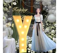CHSUFBTY Lettres Géantes en Mosaïque Au Néon, Adaptées Aux Fêtes d'anniversaire, Aux Baby Showers, Aux Fêtes de Retour À la Maison, Aux Décorations de Mariage, Aux Grandes Lettres.(Y,120cm/47in)