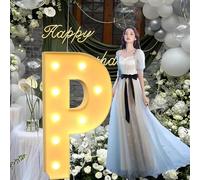 CHSUFBTY Lettres Géantes en Mosaïque Au Néon, Adaptées Aux Fêtes d'anniversaire, Aux Baby Showers, Aux Fêtes de Retour À la Maison, Aux Décorations de Mariage, Aux Grandes Lettres.(P,120cm/47in)