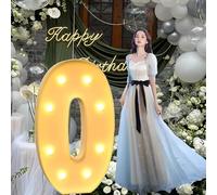 CHSUFBTY Lettres Géantes en Mosaïque Au Néon, Adaptées Aux Fêtes d'anniversaire, Aux Baby Showers, Aux Fêtes de Retour À la Maison, Aux Décorations de Mariage, Aux Grandes Lettres.(O,120cm/47in)