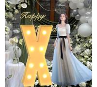 CHSUFBTY Lettres Géantes en Mosaïque Au Néon, Adaptées Aux Fêtes d'anniversaire, Aux Baby Showers, Aux Fêtes de Retour À la Maison, Aux Décorations de Mariage, Aux Grandes Lettres.(X,120cm/47in)