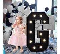 CHSUFBTY Lettres Géantes Noires en Mosaïque Néon, Lettres Néon for Propositions, Mariages, Fêtes de Mariage, Baptêmes de Bébé Et Décorations de Fête d'anniversaire(G,100cm/40in)