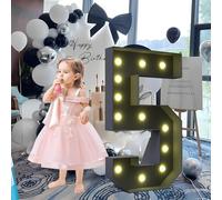 CHSUFBTY Lettres Géantes Noires en Mosaïque Néon, Lettres Néon for Propositions, Mariages, Fêtes de Mariage, Baptêmes de Bébé Et Décorations de Fête d'anniversaire(5,100cm/40in)