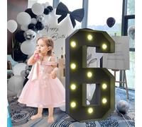 CHSUFBTY Lettres Géantes Noires en Mosaïque Néon, Lettres Néon for Propositions, Mariages, Fêtes de Mariage, Baptêmes de Bébé Et Décorations de Fête d'anniversaire(6,100cm/40in)