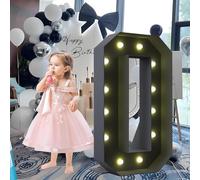CHSUFBTY Lettres Géantes Noires en Mosaïque Néon, Lettres Néon for Propositions, Mariages, Fêtes de Mariage, Baptêmes de Bébé Et Décorations de Fête d'anniversaire(0,120cm/47in)