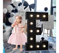 CHSUFBTY Lettres Géantes Noires en Mosaïque Néon, Lettres Néon for Propositions, Mariages, Fêtes de Mariage, Baptêmes de Bébé Et Décorations de Fête d'anniversaire(E,120cm/47in)