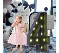 CHSUFBTY Lettres Géantes Noires en Mosaïque Néon, Lettres Néon for Propositions, Mariages, Fêtes de Mariage, Baptêmes de Bébé Et Décorations de Fête d'anniversaire(4,100cm/40in)