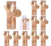 Chsukozic Lot de 10 petits cadeaux personnalisés pour invités, avec stylo à bille et gravure « Schön, dass du da bist » - Kit complet pour mariage, communion, baptême et anniversaire