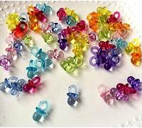 CHSYOO 100 x Mini Set de Sucette de Deco, Confetti Table Décoration Confetti Streudeko Giveaway Cadeau pour Baptême Babyshower Baby Shower Mariage Anniversaire Enfants Parti, multicolore