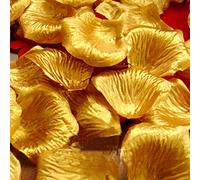 CHSYOO 1000 x Fleur Artificielle pétale Roses Fleurs confettis, décorations pour Mariage Anniversaire Douche Douche Saint Valentin Proposition, Or