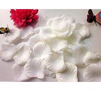 CHSYOO 1000 x Roses artificielles Feuilles Roses Fleurs confettis, Accessoires de décoration Romantique pour la fête d'anniversaire de Mariage fête Rendez-Vous Engagement Nomination Mariage, Blanc