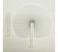 CHSYOO 20 x Blanc Eventail Papier Ventilateurs pliants Pai Pai Rond Décoration Cadeau pour Fête Mariage Anniversaire Parti Communion Voyage