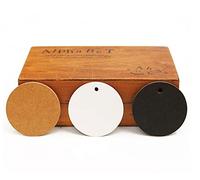 CHSYOO 300x étiquettes en papier kraft, étiquettes-cadeaux marron, blanc et noir, papier d'étiquettes rondes 6X6CM et corde de jute naturel 10M pour mariage, Noël, décoration de fête