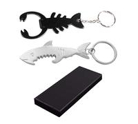 CHSZSH 2 Pièces De Porte-Clés, 1 Pièce De Boîte Cadeau, Porte-Clés Décapsuleur, Requin, Poisson, Décapsuleur Animal, Aluminium, Ouvre-Bouteille