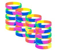 CHSZSH 20 Pièces Bracelets Arc-En-Ciel, Bracelets Arc-En-Ciel Décoratifs, Bracelets En Silicone, Bracelets De Fête, Cadeaux De Bracelet Arc-En-Ciel