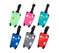 CHSZSH 6 Pièces D'Étiquettes À Bagages, Étiquettes À Bagages En Plastique Souple, Étiquettes À Bagages Pour Avion, Étiquettes D'Adresse Pour Éviter La Perte De Bagages