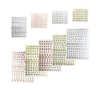 CHSZSH 9 Autocollants Alphanumériques, Résine, Or, Argent, Or Rose, Modern, Taille unique, Imprimée lettre, Indoor, Alphabet, Scrapbook