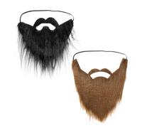 CHSZSH Barbe De Maquillage 2 Pièces, Fausse Barbe Amusante, Fausse Barbe Avec Élastique, Accessoires De Barbe De Performance