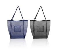 CHSZSH Sacs De Plage Pour Femmes 2 Pièces, Sacs De Plage Pliables, Sacs De Plage En Maille, Sacs De Plage Légers, Sacs De Courses Pour Femmes