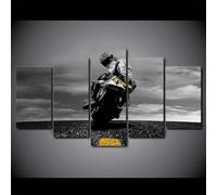 CHTEMKSJ Tableau Imprimé Sur Toile Decoration Murale Tableaux Home Déco Moto sur la route noir et blanc 5 Piece Impression Encadree Tableaux Tableau Murale Impression Moderne Décoration 100 * 55cm