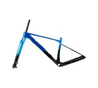 CHTKAGV Fourche de Cadre VTT en Carbone M09-1 29 Pouces XC Hardtail routage câble Interne 148x12mm axe traversant(Blue Black Combo,48cm)