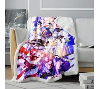 CHTLIFQ Couverture en Peluche Genshin Impact Couverture à Impression numérique 3D pour lit Couverture en Micro Polaire Toutes Saisons Couvertures pour Enfants et Adultes （120 x 150 cm）