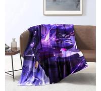 CHTLIFQ Couverture Genshin Impact Raiden Shogun imprimée pour lit, canapé, Couverture d'automne et d'hiver pour Adultes 31,5 x 47,3 Pouces en Flanelle (80 x 120 cm)