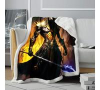 CHTLIFQ Couverture imprimée Dieu Anubis pour climatiseur Couverture Douce et pelucheuse Quatre Saisons pour Enfants, Adolescents et Adultes Sherpa