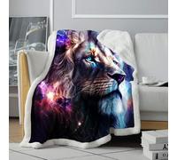 CHTLIFQ Couverture Polaire Douce en Peluche 3D Cosmic Mufasa Roi Lion pour Salon, Voyage, extérieur, Toutes Saisons, literie pour Enfant 80 x 120 cm Sherpa