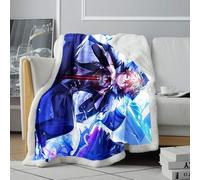 CHTLIFQ Couverture Sherpa à Motif 3D Genshin Impact Tartaglia Couverture Ultra Douce pour canapé lit, Douce et Confortable pour Toutes Les Saisons, Couverture pour Berceau ou Cou （120 x 150 cm）