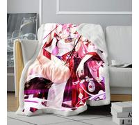 CHTLIFQ Genshin Impact Yae Miko Couverture d'Impression 3D Sherpa Polaire Automne Hiver pour Adultes 59x78,7 Pouces (150x200cm)