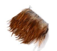 CHTME Bordure à plumes 3 m en plumage moelleux en forme de coq - Pour décoration de vêtements et bricolage - Plumes de 10 à 15 cm de large - Avec ruban de satin