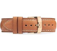 chtom Bracelet de Montre 18mm à 22mm Bracelet de Remplacement en Cuir de Veau France Bracelet à dégagement Rapide Bracelet de Montre (Couleur: Marron, Taille: 18mm) (Couleur: Marron avec Tan, Taille: