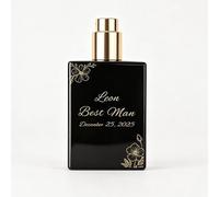 Chu6an6d Flacon de Cologne en verre de 30 ml, flacon distributeur de parfum | Atomiseur vide pour homme et femme, flacon pulvérisateur portable à brume fine pour voyage, mariage, Noël (noir)
