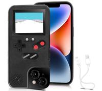 Chu9 Gameboy Coque pour iPhone 12 Pro Max, coque de téléphone pour console de jeu avec 168 jeux intégrés, protégez votre téléphone et jouez à des jeux vidéo à tout moment et n'importe où (noir, iPhone 12 Pro Max)