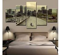 CHUADIAD Moderne Toile Photos HD imprimé Mur Art Salon 5 pièces Walking Dead scène de Film décor à la Maison peintures Affiches-sans Cadre