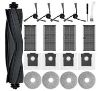 Chuancheng Kit d'accessoires 19 pièces E40 Ultra pour aspirateur robot Mova E40, 1 brosse principale, 4 brosses latérales, 4 filtres HEPA, 4 serpillères, 4 sacs à poussière, 2 outils