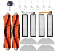 Chuancheng Kit d'accessoires de 17 pièces pour aspirateur Dreame D9, comprend 1 brosse principale, 6 brosses latérales, 4 filtres, 4 chiffons de serpillère, 2 brosses de nettoyage