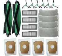 Chuancheng Kit d'accessoires de rechange pour aspirateur iRobot Roomba Mini/Mini Slim Sweeper, 2 brosses à rouleaux, 6 brosses latérales, 4 filtres, 4 chiffons et 4 sacs à poussière