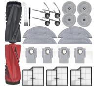 Chuancheng Kit de 23 pièces de rechange pour aspirateur Roborock Saros 10/G30, 1 double brosse principale, 8 serpillères, 3 filtres HEPA, 4 sacs à poussière, 4 brosses latérales, 1 brosse de