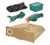 Chuancheng Kit de remplacement pour aspirateur Vorwerk Kobold VK130 VK131 FP130 FP131, 2 brosses à rouleau, filtre, sac à poussière et sac de charbon