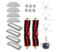 Chuancheng Kit pour Xiaomi Roborock S6 S5 max S6 Pure S6 maxV Staubsauger, inklusive 2 Rollenbürsten, 3 Seitenbürsten, 4 Hepa-Filter, 4 Wischtücher, 6 Wasserkern, 1 Rad..