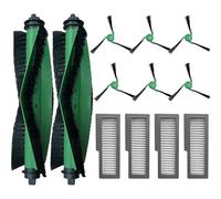 Chuancheng Lot de 12 accessoires de rechange pour aspirateur iRobot Roomba Mini/Mini Slim, 2 brosses à rouleaux, 6 brosses latérales, 4 filtres