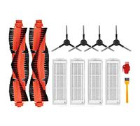 Chuancheng Lot de 12 brosses principales HEPA pour aspirateur Xiaomi STYJ02YM Mi Mop Pro/Conga 3490/ Viomi V2 PRO/ V3 SE V-RVCLM21B 3C / B106CN Noir